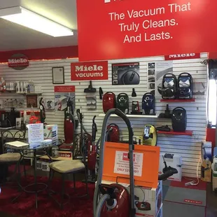 Miele Vacuums. This is our top selling brand and has been making our customers happy for years! Come check them out today!