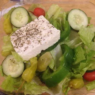 Here's the the disappointing "Greek" salad.