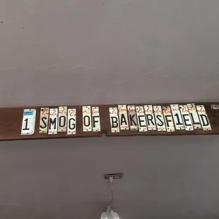 Sign above the register