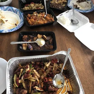 a table full of food