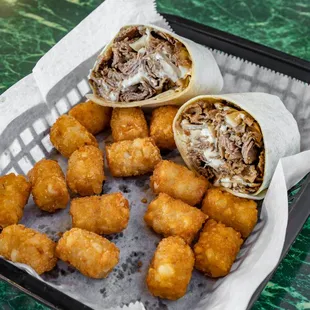  burrito and tater tots