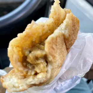 the inside of a pastry