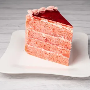 Tres Leches strawberry cake slice