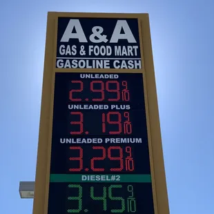 Gas &amp; diesel price