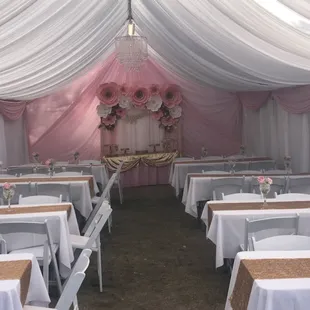 Pink, white and Gold set up.