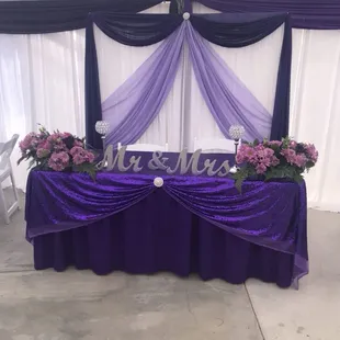 Mr &amp; Mrs Table set up