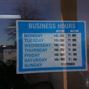business hours
