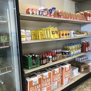 shelves of food