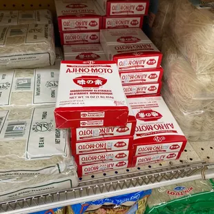 a variety of packaged food items