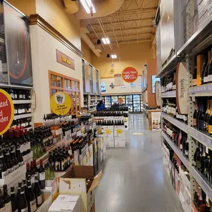 shelves of wine and spirits