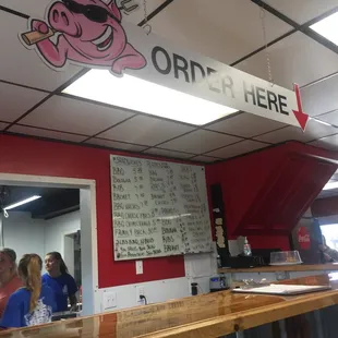 a sign for order here