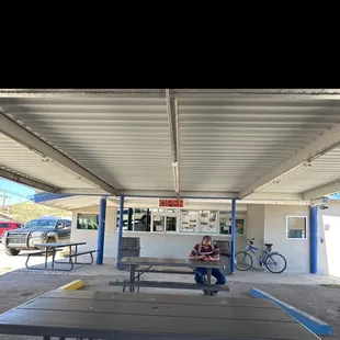 a man sitting on a bench