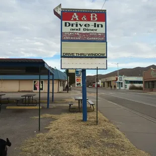 a sign for drive in and diners