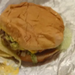 Green Chile Cheeseburger