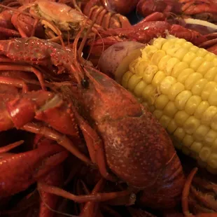 a pile of craw and corn