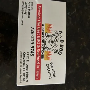 Business card ..next to VALERO