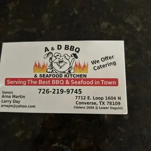 Business card . Inside VALERO