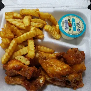 Cajun ranch wings and fries.