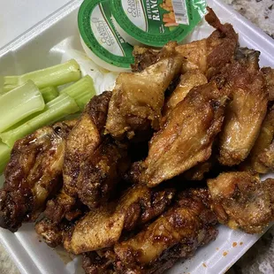 Teriyaki and lemon pepper wings