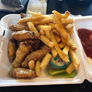 Garlic Parmesan wings are delicious.