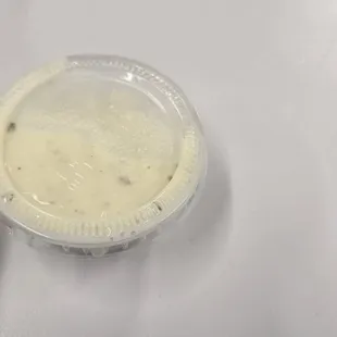 This is supposed to be the ranch they gave me for dipping for my celery sticks for two which end up being one because the other one was bad