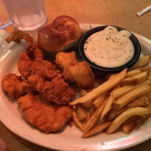 Chicken strips with French fries