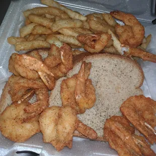 delicious fried shrimp dinner!