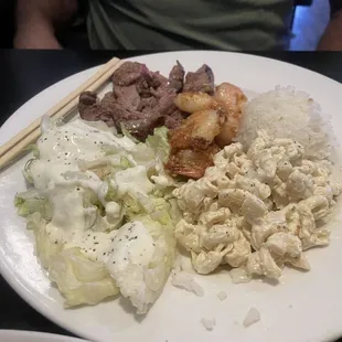 Steak and Garlic Shrimp plate