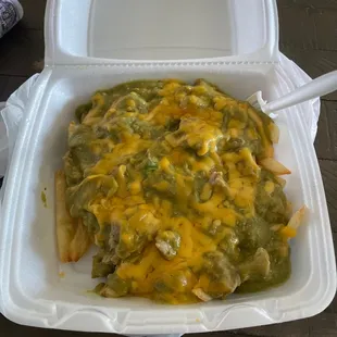 Chili verde fries