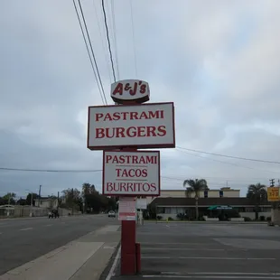 The A&amp;J's sign on Brookhurst.
