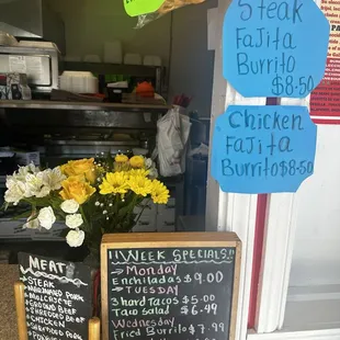 Menus and specials