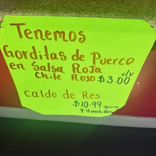 Menu signs everywhere