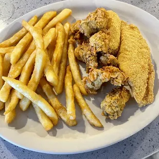 Oysters, fish and fries