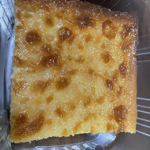 a piece of cake in a plastic container