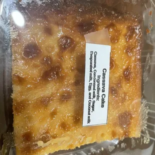 a piece of cake in a plastic container