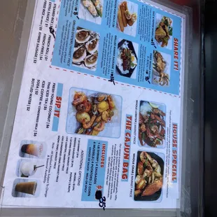 sushi and sashimi, menu