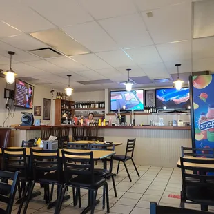 the inside of a restaurant