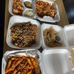 a variety of food items