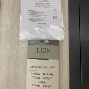 Just outside the entrance door