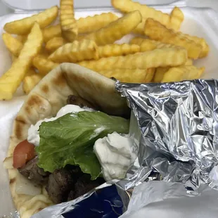 a sandwich and french fries