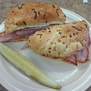 Ham and cheese sandwiches.