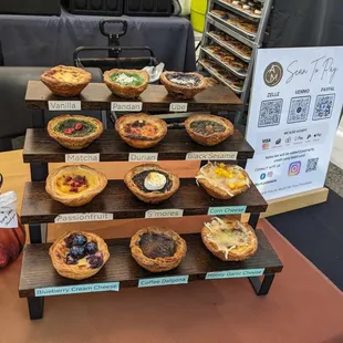 Display of egg tarts