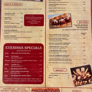 a menu for a restaurant