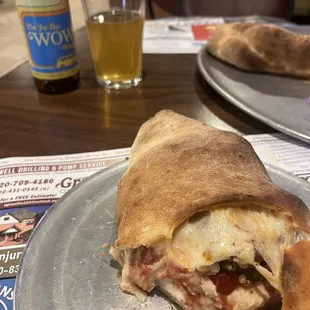 Calzone the size of a load of bread.