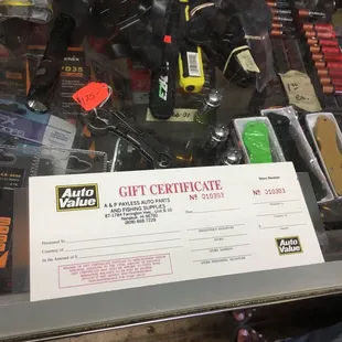 They have gift certificates!