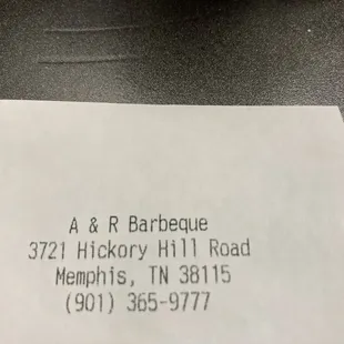 top of cash register receipt