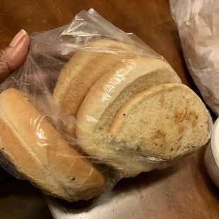Used bread that had food scraped off and sold to me in a Family Pak
