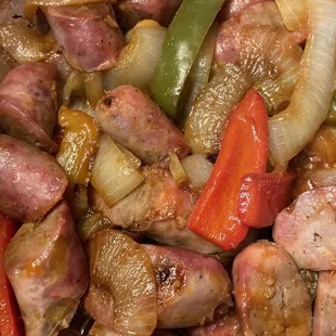 Delicious sausage and peppers!