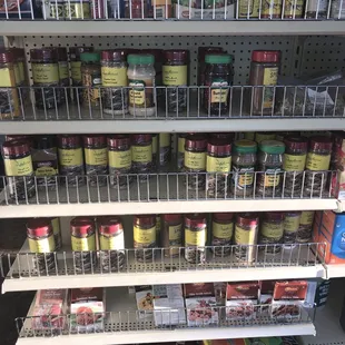 shelves of food