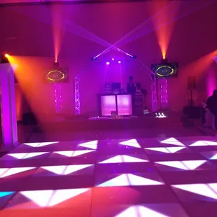 a dance floor with lights